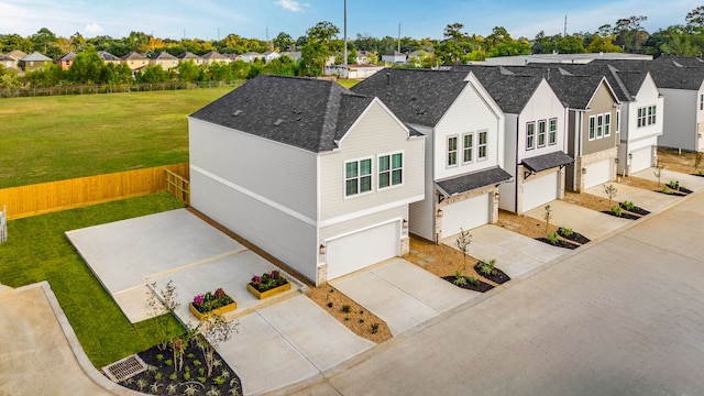 drone / aerial view with a residential view