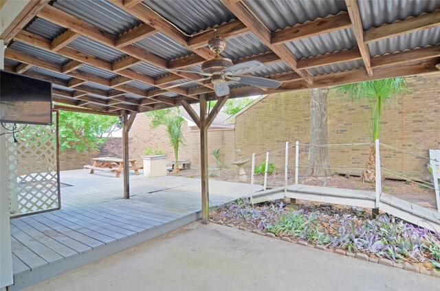 16806 Ashmoor Way, Houston, TX 77058 - view of patio with a wooden deck and ceiling fan