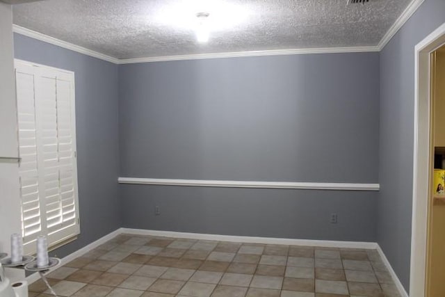 9222 Chesney Downs Dr, Houston, TX 77083 - empty room with a textured ceiling and ornamental molding