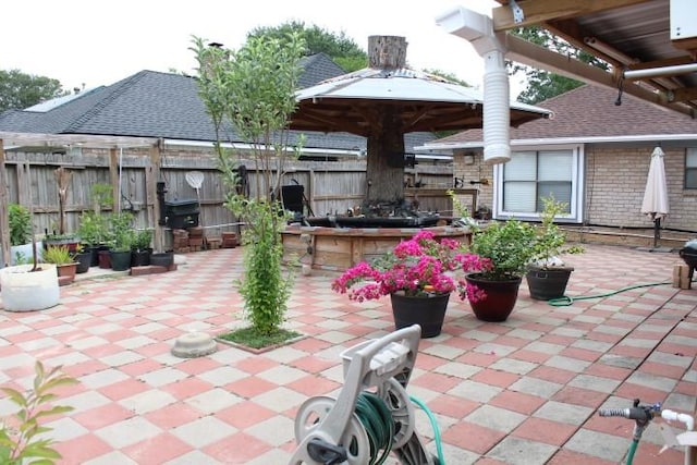 9222 Chesney Downs Dr, Houston, TX 77083 - view of patio with a gazebo