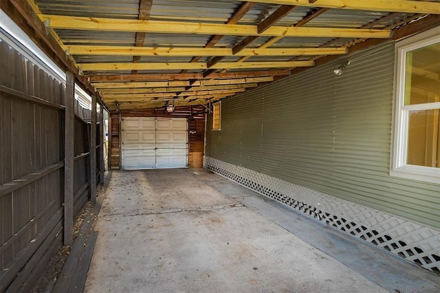 view of garage