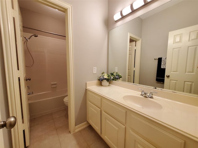 5439 Emerald Pointe Ln, Sugar Land, TX 77479 - full bathroom with tile patterned flooring,  shower combination, toilet, and vanity