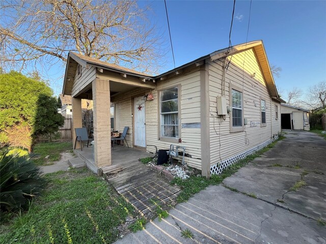 view of front of home with a patio