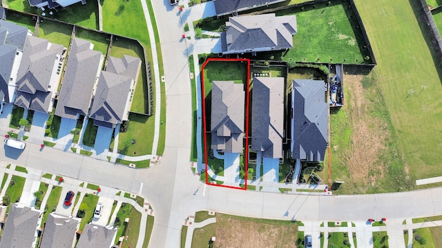 4166 Colony Ln, Missouri City, TX 77459 - aerial perspective of suburban area with property parcel outlined