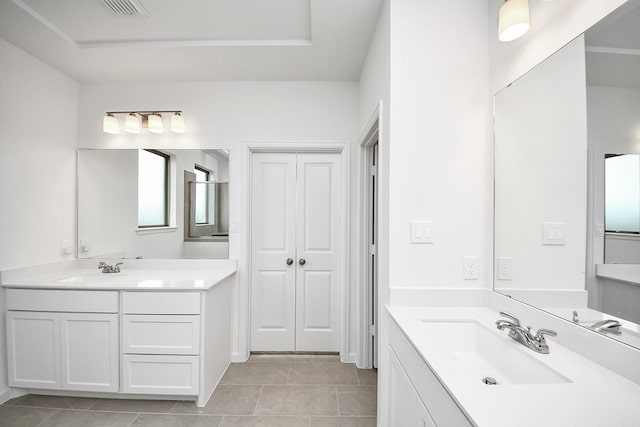 4166 Colony Ln, Missouri City, TX 77459 - full bathroom featuring tile patterned floors and two vanities