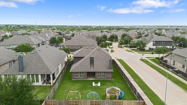 aerial view with a residential view