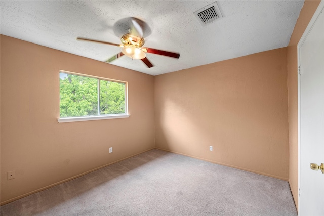 4027 Brookhead Trl, Houston, TX 77066 - carpeted empty room with a textured ceiling, ceiling fan, visible vents, and baseboards