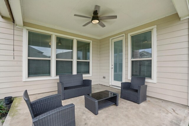 25404 Devonshire Knoll St, Katy, TX 77493 - view of patio with a ceiling fan and outdoor lounge area