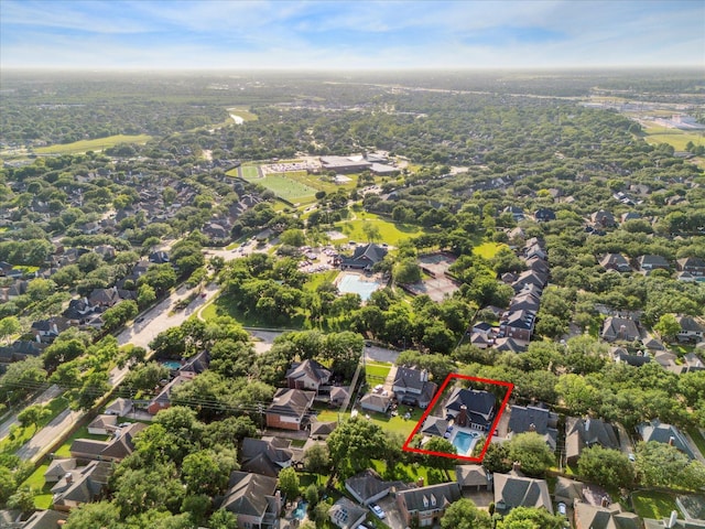 aerial view featuring a residential view