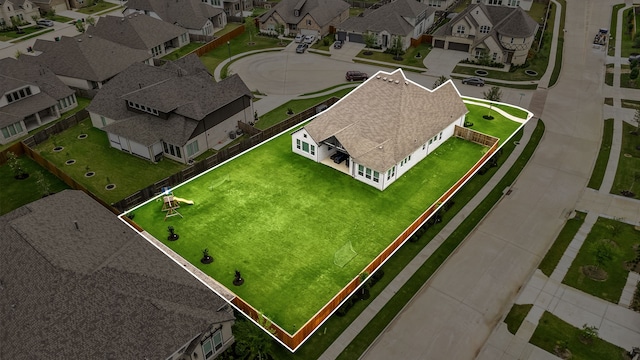 bird's eye view with a residential view