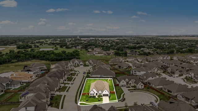 bird's eye view with a residential view