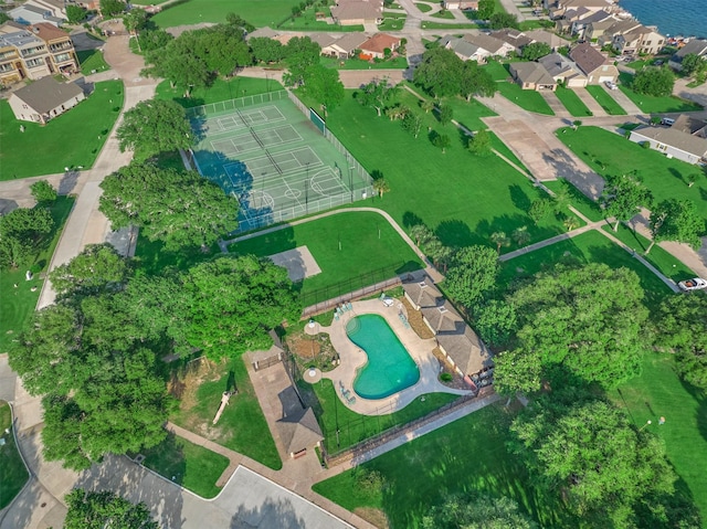 bird's eye view with a residential view