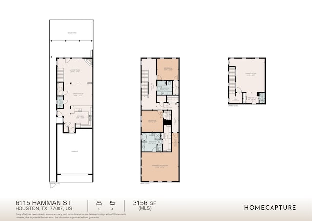 6115 Hamman St, Houston, TX 77007 - floor plan / room layout