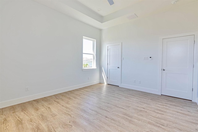 4206 Mason Dr, Galveston, TX 77554 - spare room with baseboards, a ceiling fan, and light wood finished floors