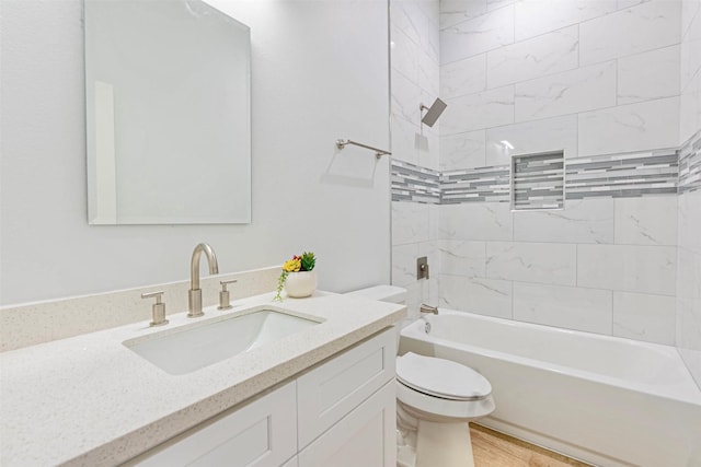4206 Mason Dr, Galveston, TX 77554 - full bathroom featuring toilet, bathing tub / shower combination, and vanity