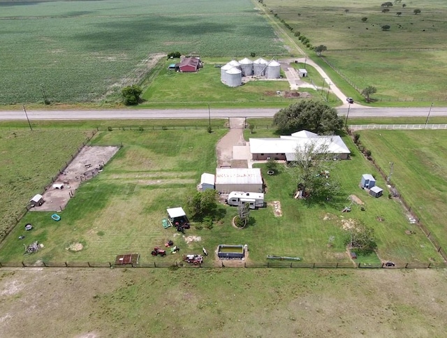 bird's eye view with a rural view