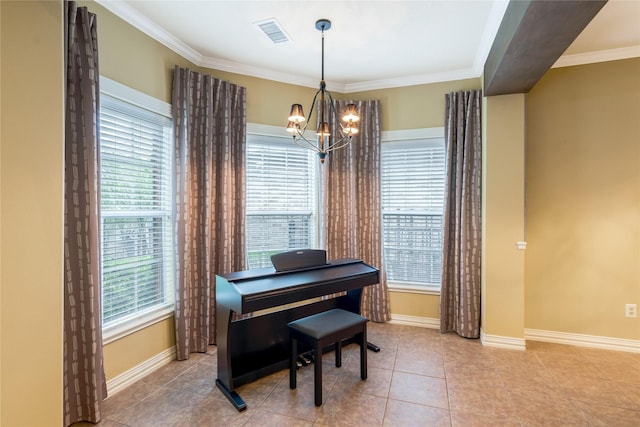 11068 First Lgt, Montgomery, TX 77356 - living area featuring visible vents, baseboards, a notable chandelier, and a wealth of natural light