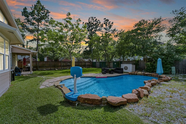 18307 Wild Lilac Trl, Humble, TX 77346 - view of pool featuring a yard and a fenced backyard