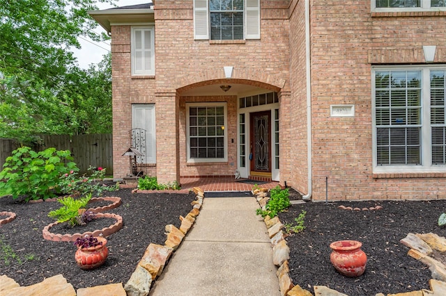 4103 Oak Blossom Ct, Houston, TX 77059 - doorway to property with brick siding and fence