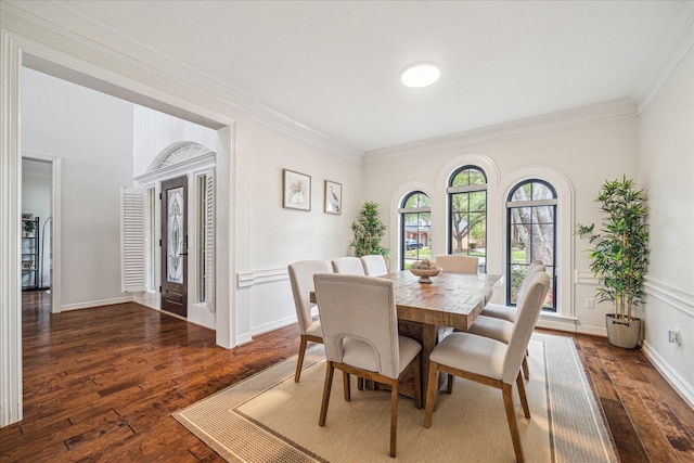 3410 Creekstone Dr, Sugar Land, TX 77479 - dining room with hardwood / wood-style flooring and crown molding