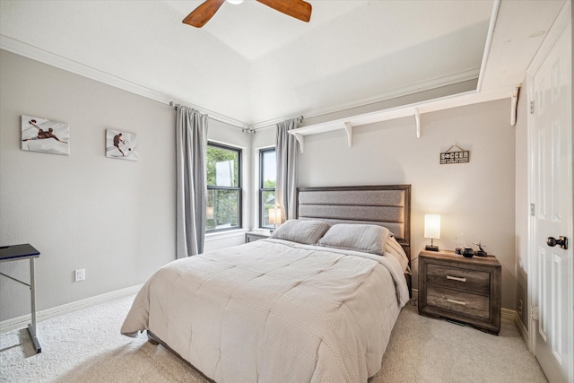 3410 Creekstone Dr, Sugar Land, TX 77479 - bedroom with light carpet, baseboards, and a ceiling fan