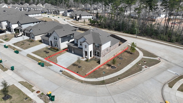 13716 Rising Sun Ln, Conroe, TX 77384 - aerial view of residential area with property boundaries highlighted
