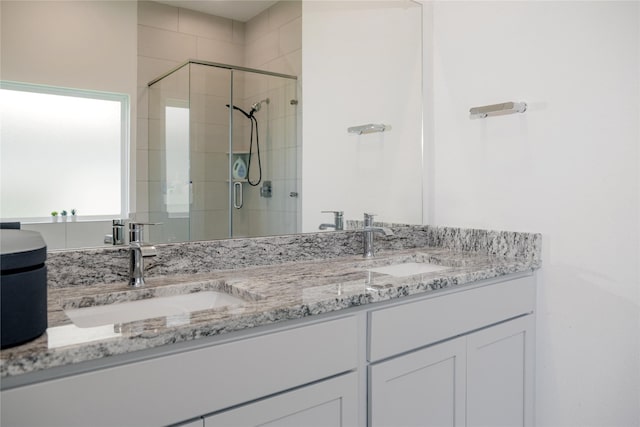13716 Rising Sun Ln, Conroe, TX 77384 - full bath featuring a stall shower and double vanity