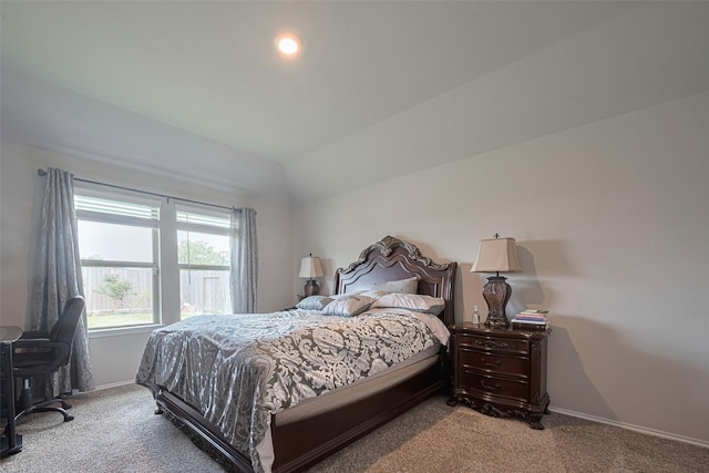3923 Hawaiian Ct, Baytown, TX 77521 - carpeted bedroom featuring vaulted ceiling and baseboards