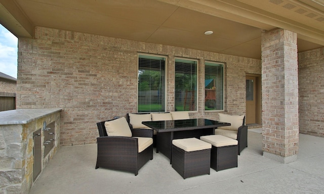 view of patio featuring area for grilling