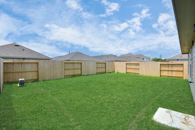 view of yard featuring a fenced backyard