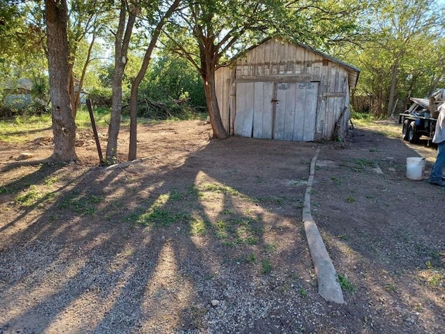 view of shed