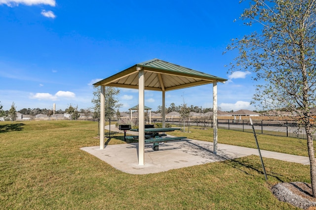 view of patio / terrace with a gazebo and fence