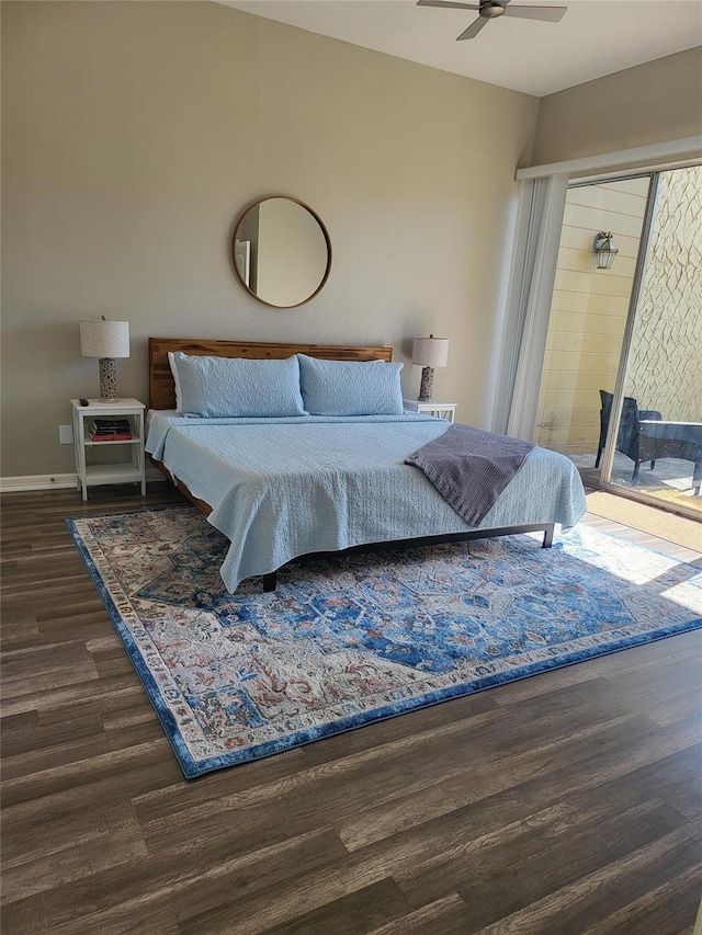 3922 Lakewood Dr, Montgomery, TX 77356 - bedroom with dark wood-type flooring and access to exterior
