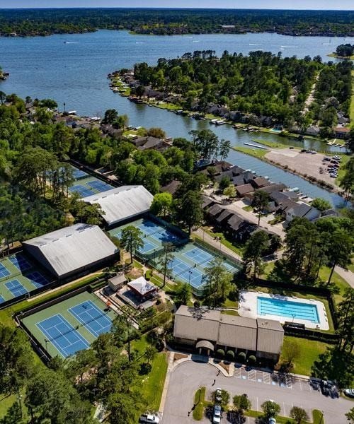 3922 Lakewood Dr, Montgomery, TX 77356 - birds eye view of property featuring a water view