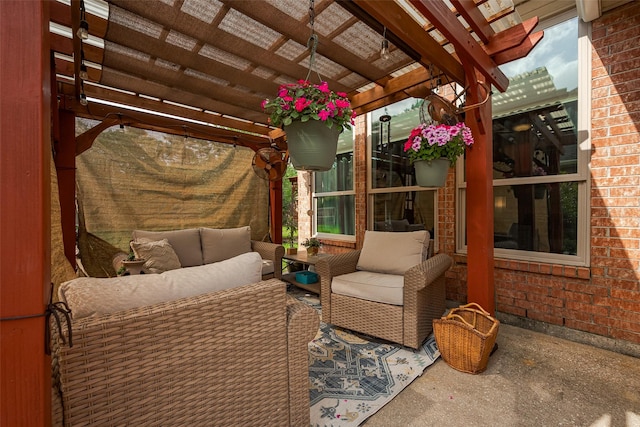 exterior space featuring an outdoor hangout area