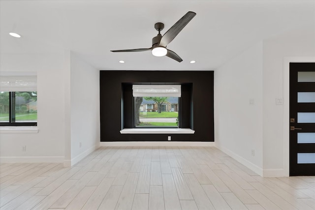 2611 Teague Rd, Houston, TX 77080 - interior space with baseboards, recessed lighting, and ceiling fan
