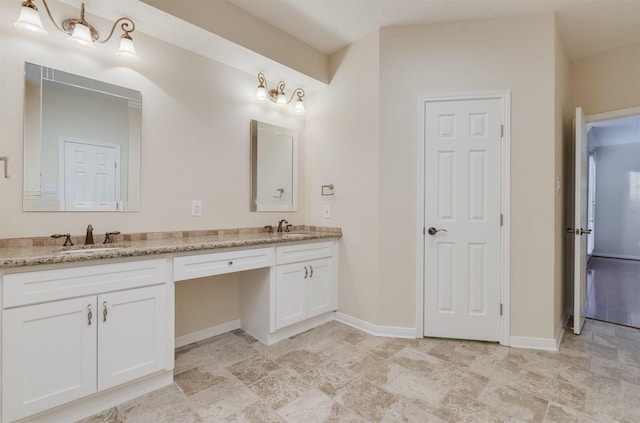 714 Last Arrow Dr, Houston, TX 77079 - full bathroom with double vanity and baseboards