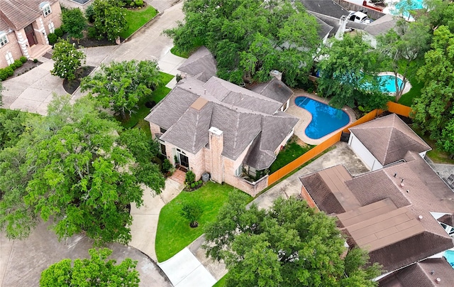 714 Last Arrow Dr, Houston, TX 77079 - drone / aerial view of a pool area