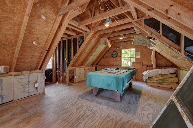 708 4th St, Sealy, TX 77474 - playroom featuring vaulted ceiling and pool table