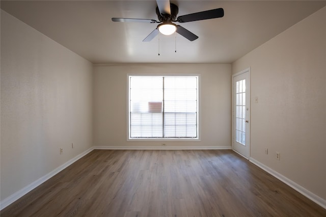 1311 Antoine Dr Unit 245, Houston, TX 77055 - unfurnished room with baseboards, ceiling fan, and wood finished floors
