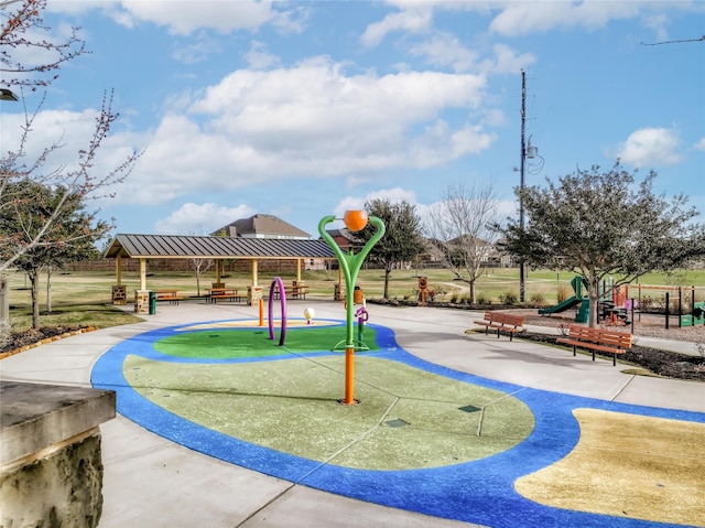 communal playground featuring a gazebo