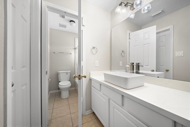 3615 Caleb Ln, Missouri City, TX 77459 - bathroom with toilet, tile patterned floors, and vanity