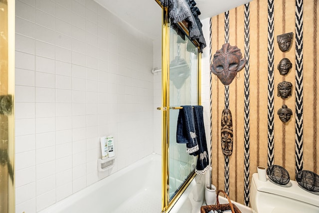 6303 Pebble Beach Dr, Houston, TX 77069 - bathroom featuring shower / bath combination with glass door