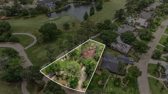 6303 Pebble Beach Dr, Houston, TX 77069 - bird's eye view featuring a water view, view of golf course, and a residential view