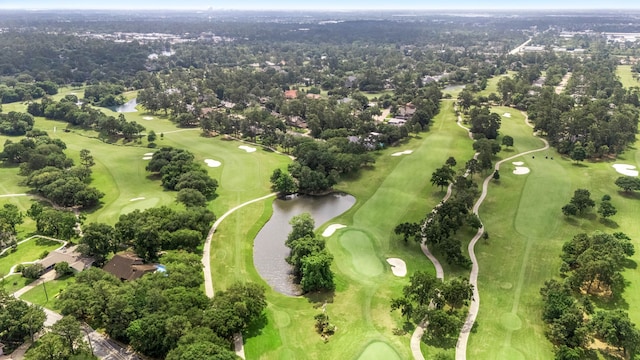 6303 Pebble Beach Dr, Houston, TX 77069 - bird's eye view featuring a water view and view of golf course