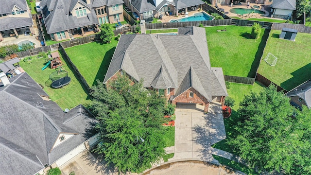 2402 Chesley Park Ct, Katy, TX 77494 - aerial view of residential area with a pool area