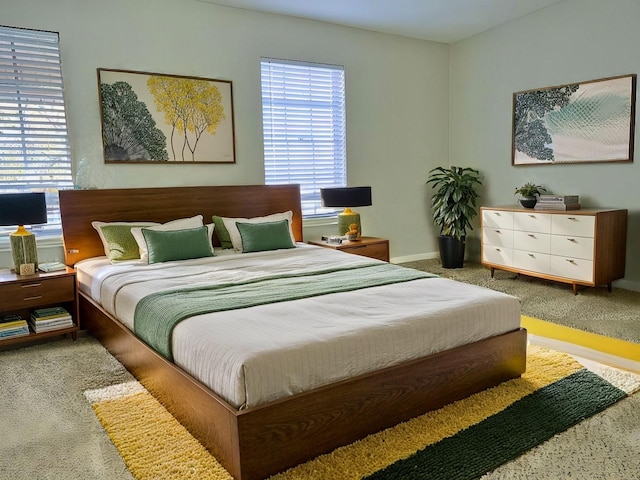 carpeted bedroom with baseboards