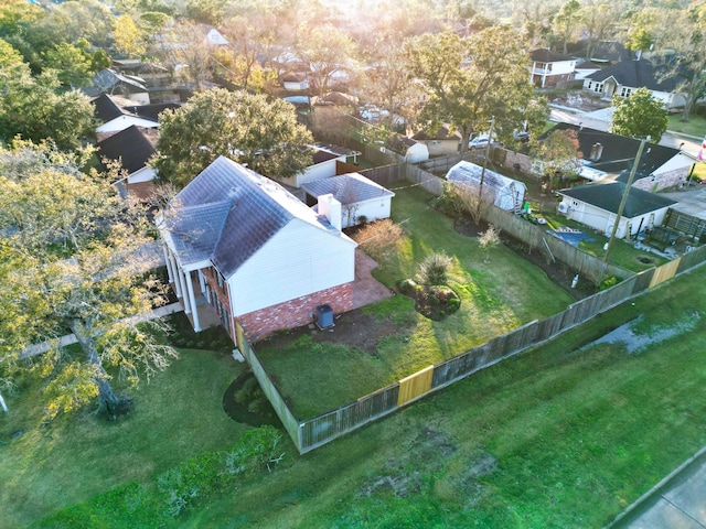 aerial view with a residential view