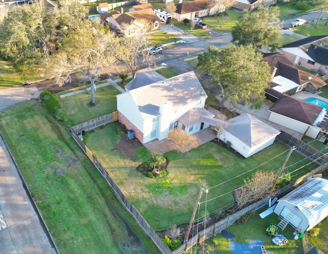 drone / aerial view with a residential view