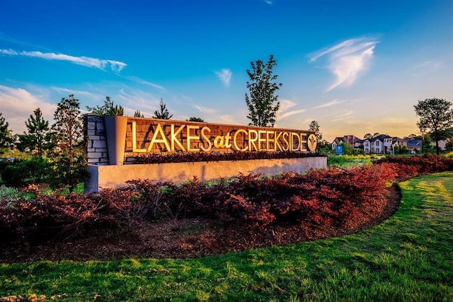 view of community sign